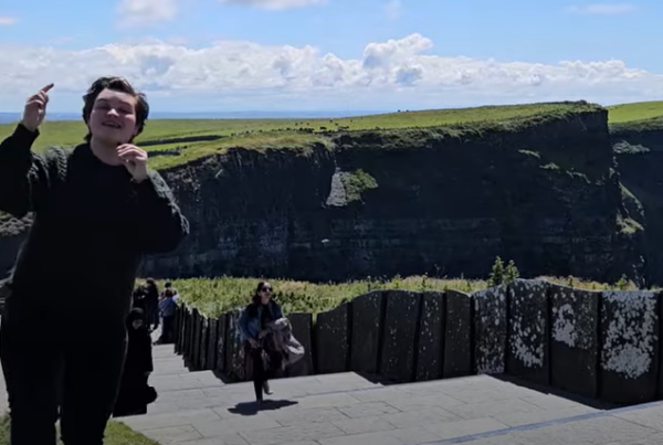 WE Intern Alec visiting the Cliffs of Moher and introducing his video about the Irish national sandwich