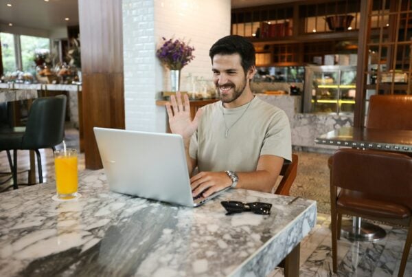 man working on laptop